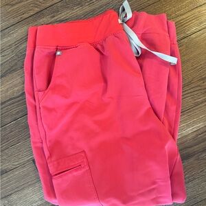 Figs Neon Red Zamora Jogger